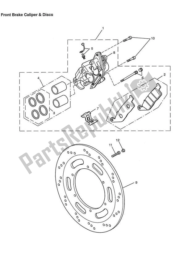 Toutes les pièces pour le Front Brake Caliper And Disc du Triumph America Carburettor 790 2002 - 2007